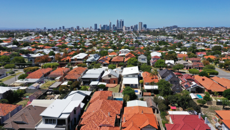 Perth aerial of residential properties